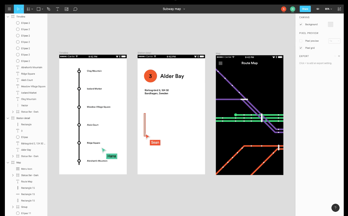 Interface de Figma