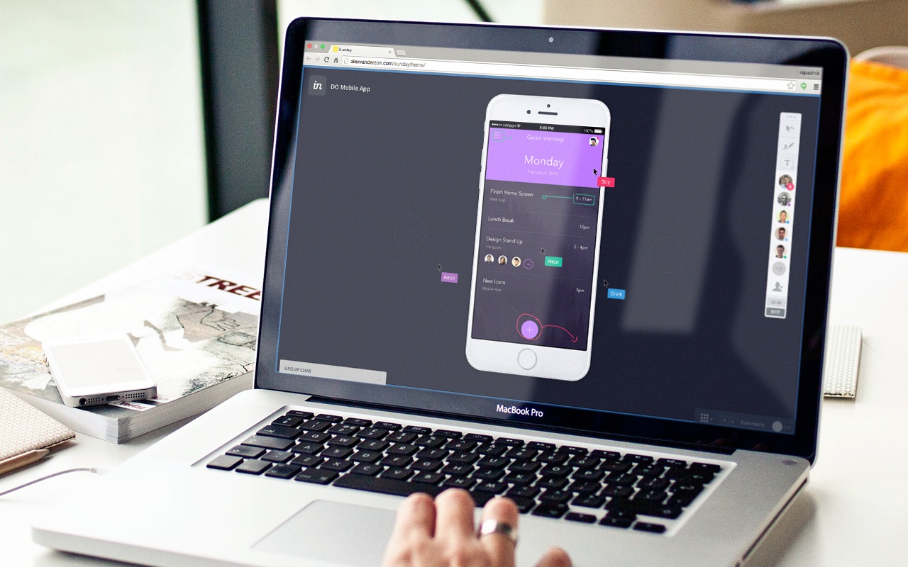 Un prototype d'application mobile présenté avec InVision