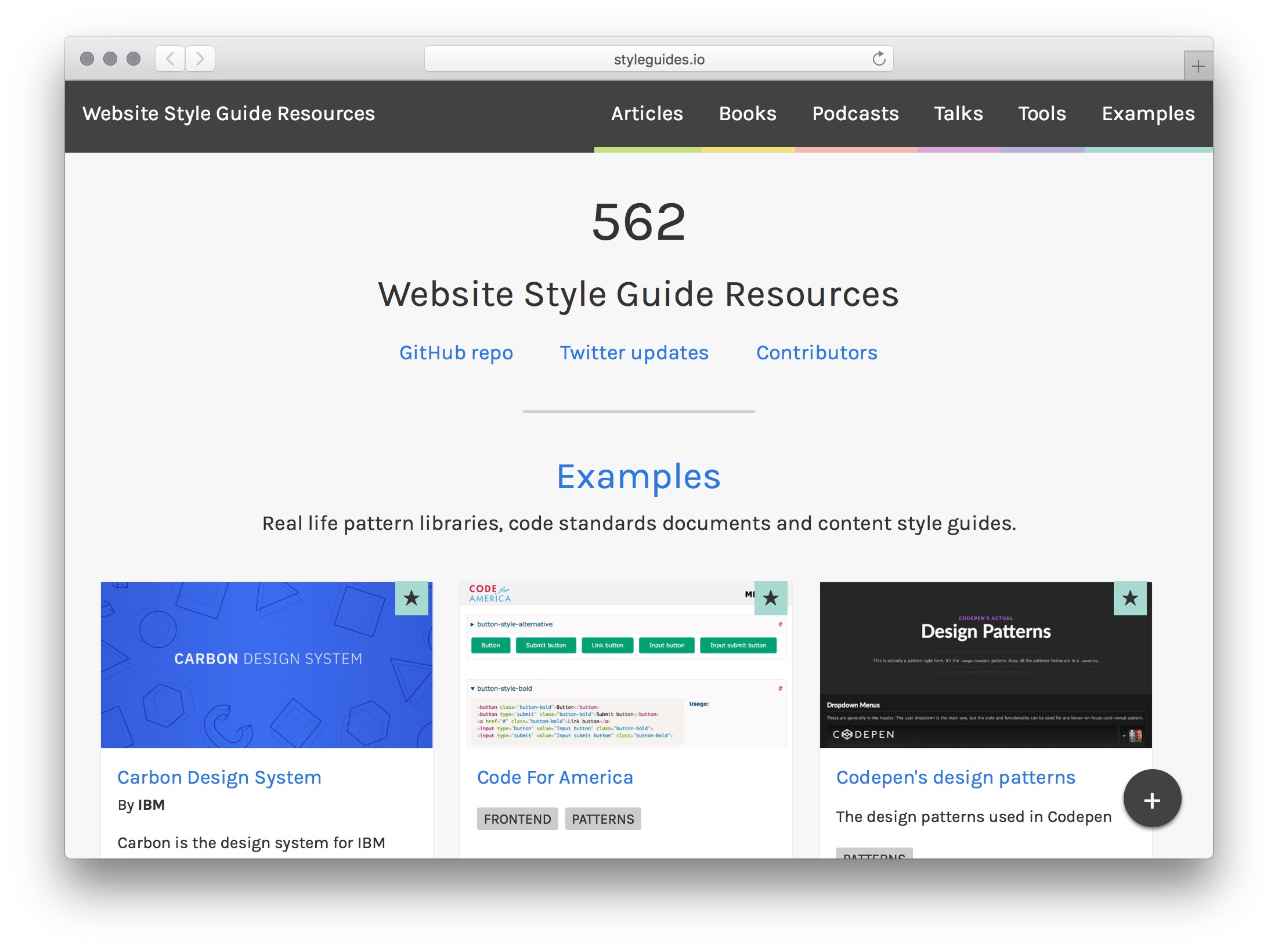 Le site styleguides.io